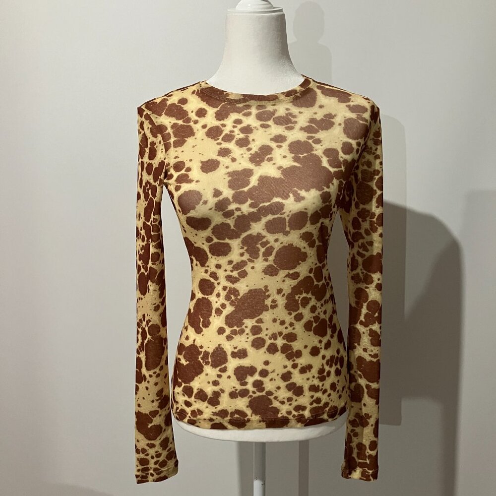 Nanushka Lymee Long Sleeve Tie Dye Mesh Top NWT Size Small - Picture 6 of 11